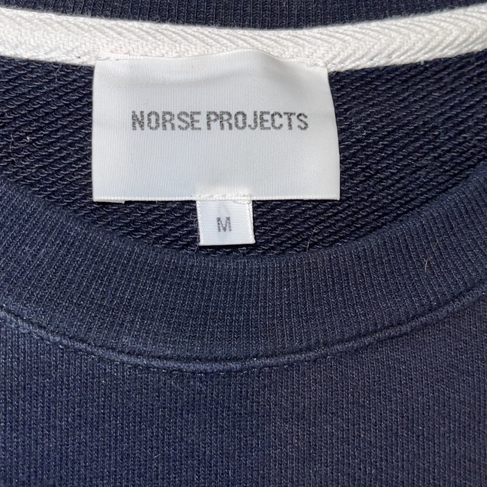 Norse Projects Navy Vagn Classic Crew Long Sleeve Cotton Sweatshirt Size M - Picture 4 of 10